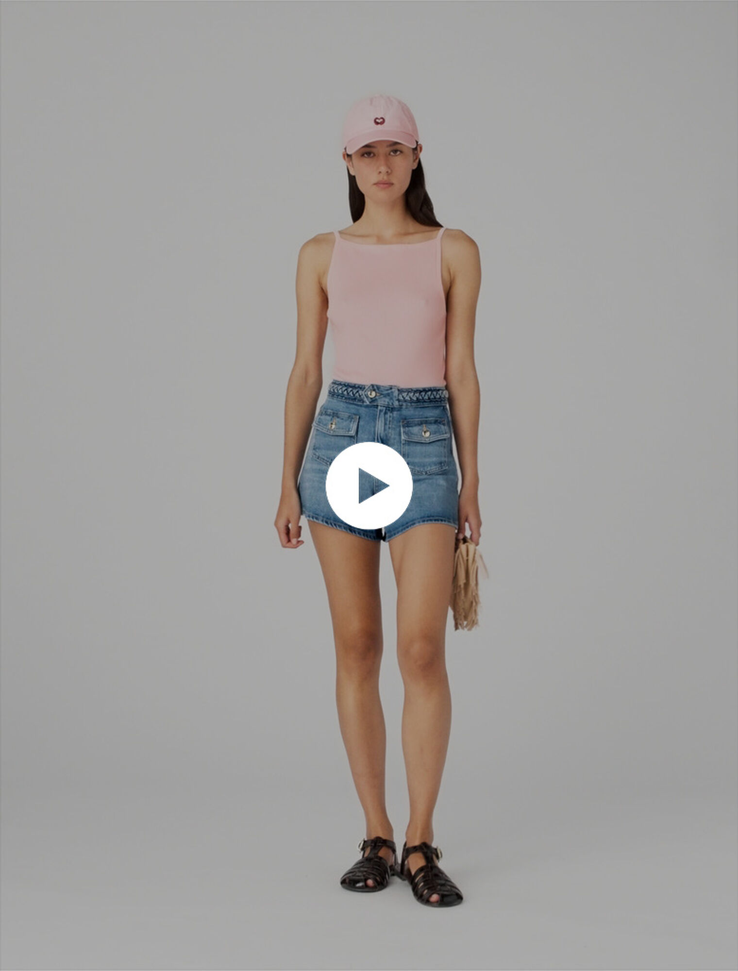Geflochtene Denimshorts