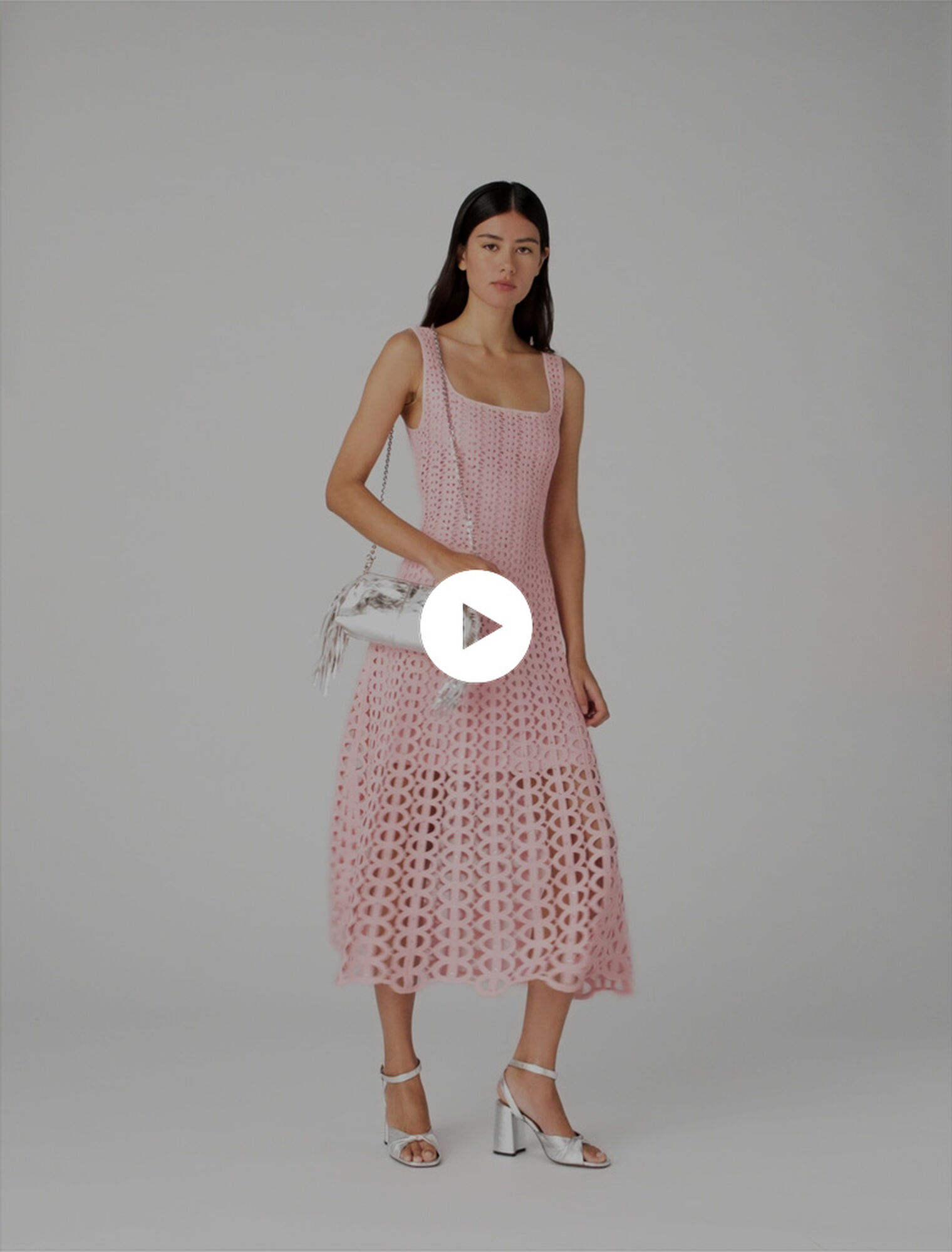 Geh&auml;keltes Midikleid mit Strass