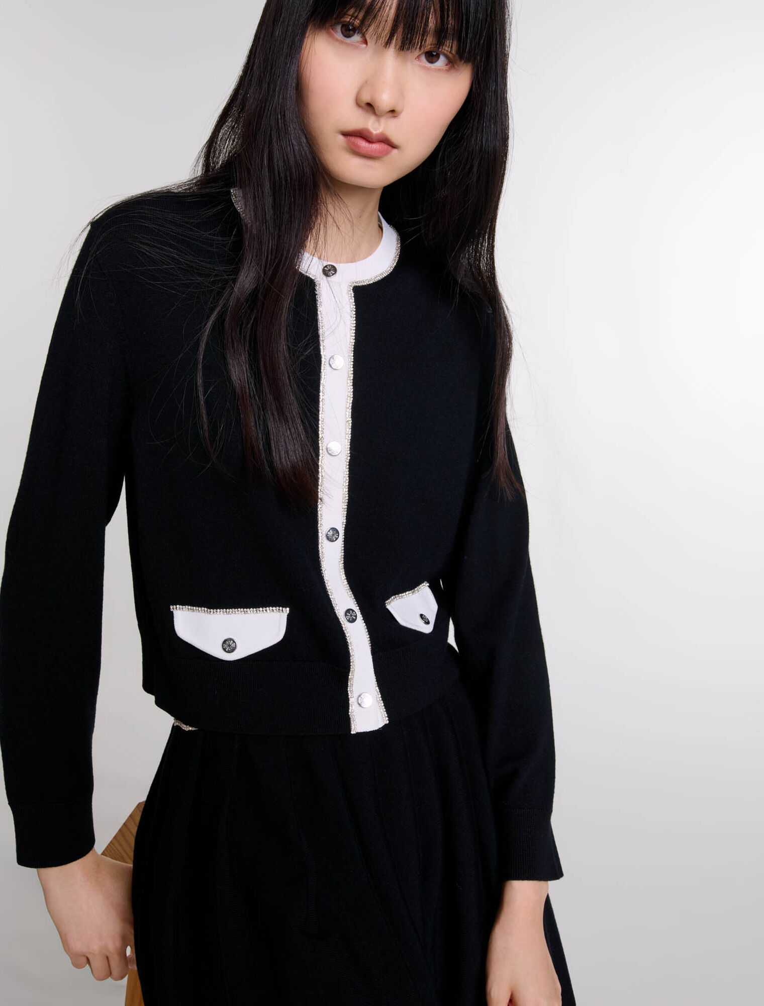 Cardigan mit Strassbesatz