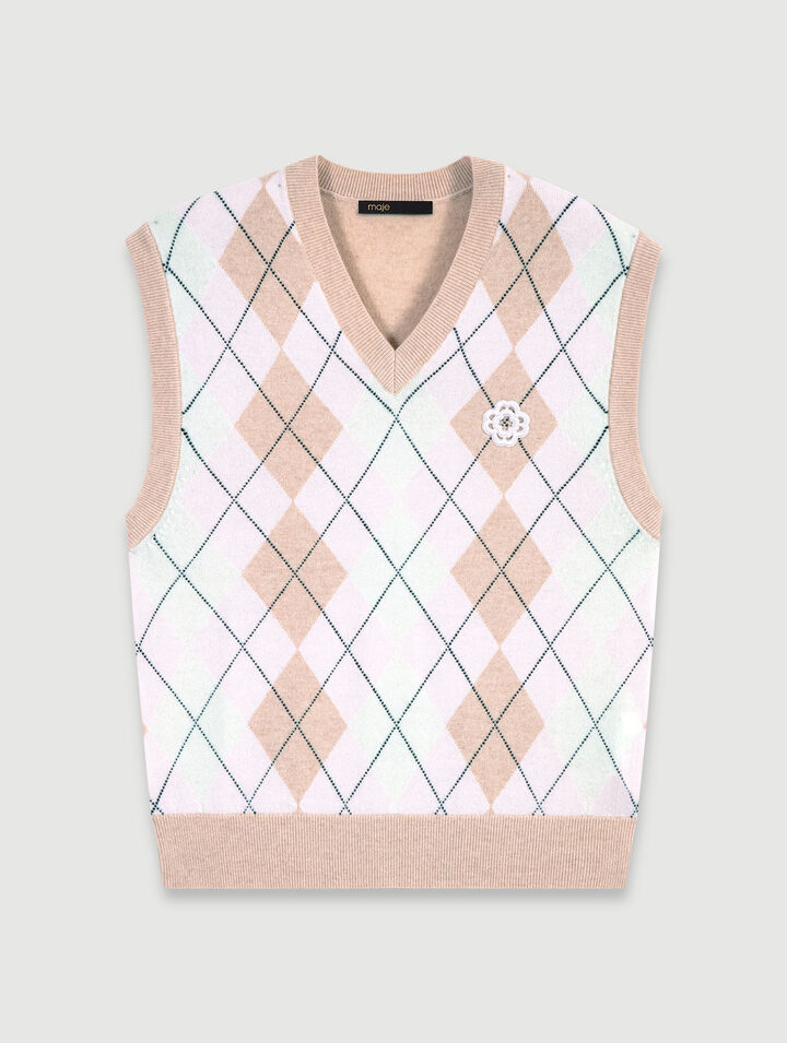 Ärmelloser Pullover aus Wollgemisch