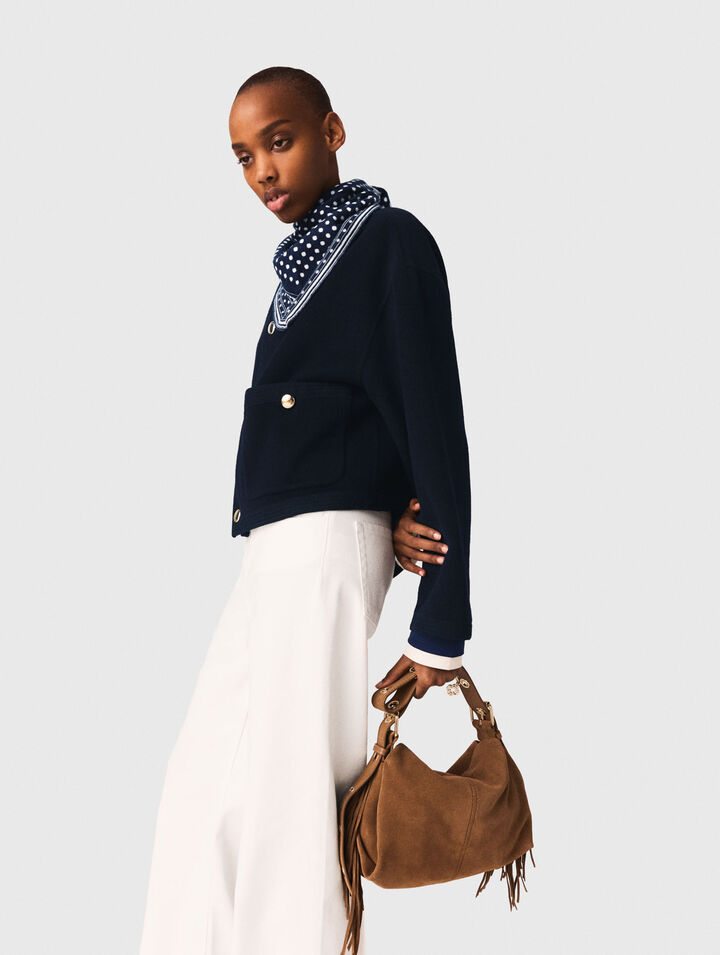 Doubleface-Jacke mit Flechtborten