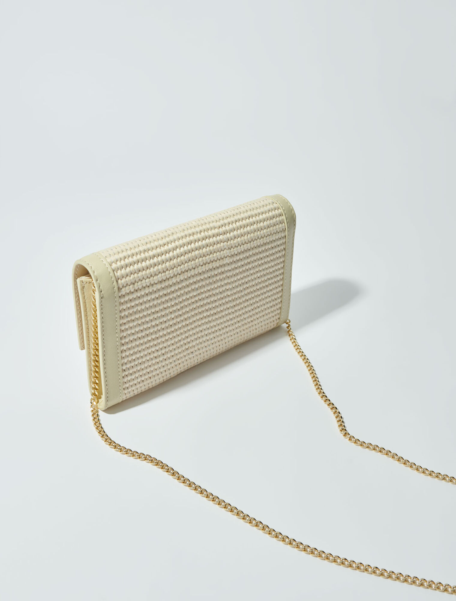 Clutch mit Kette in Bast-Optik