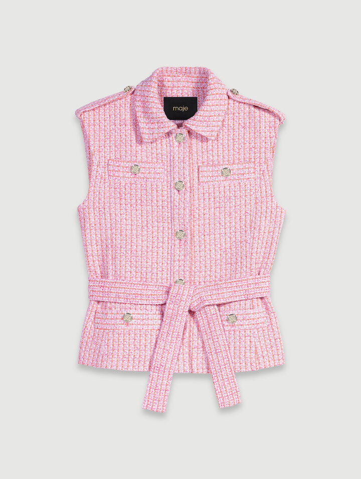 Ärmellose Jacke aus Tweed