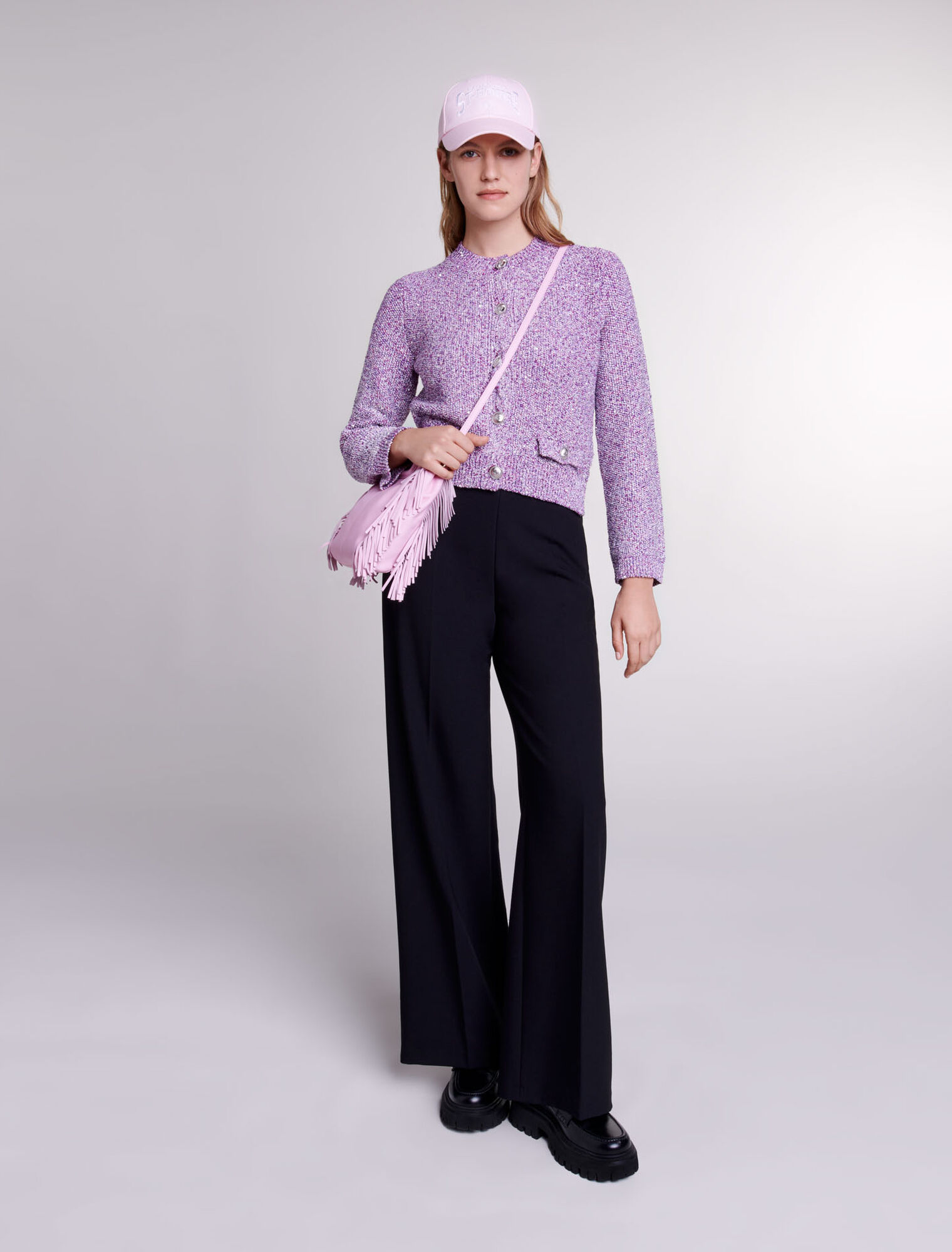 Strick-Cardigan mit Pailletten