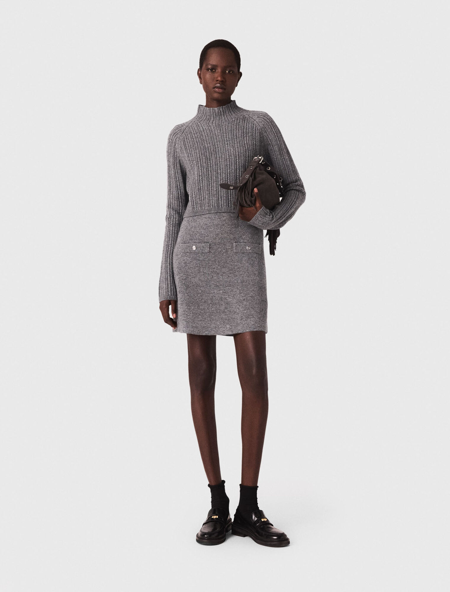 Strickkleid mit abnehmbarem Pulli