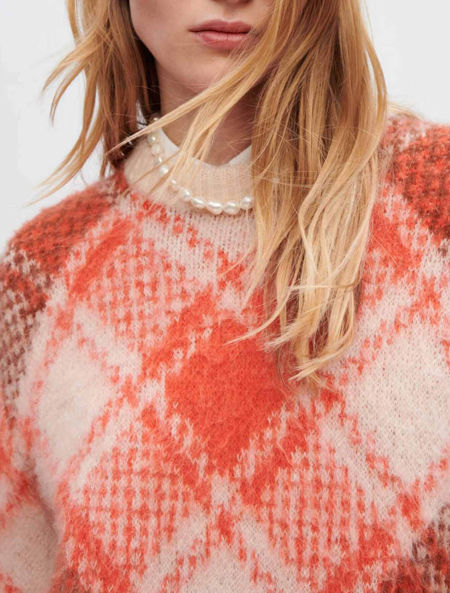 Flauschiger Jacquard-Pullover mit Rauten