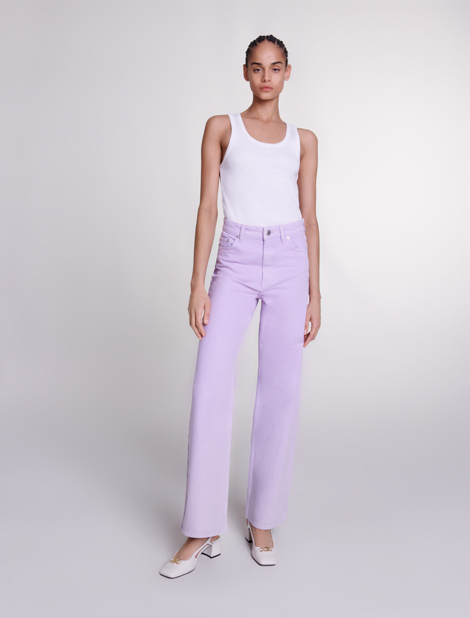 Weite Jeans mit verwaschenem Effekt