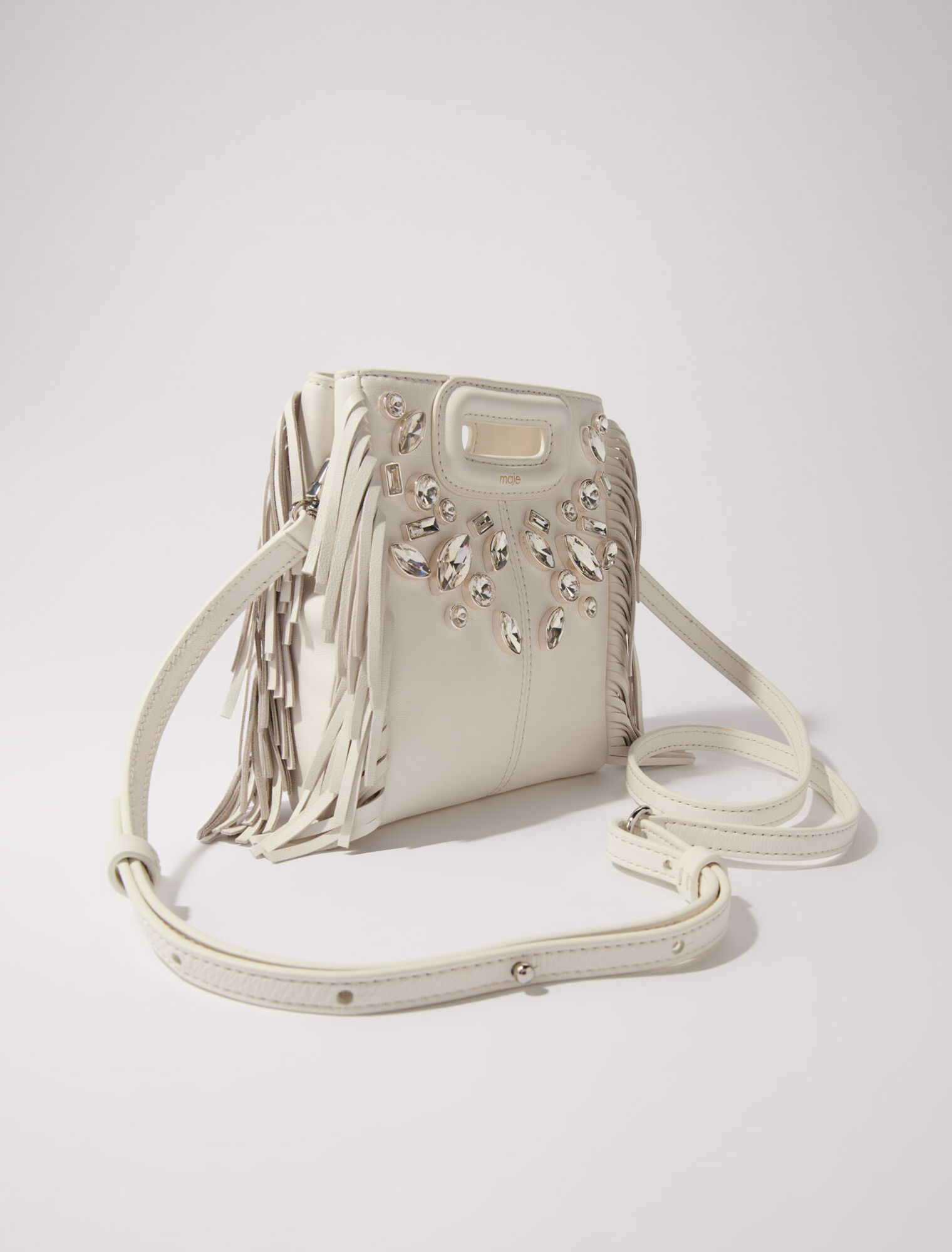 Minitasche M aus Leder mit Strass