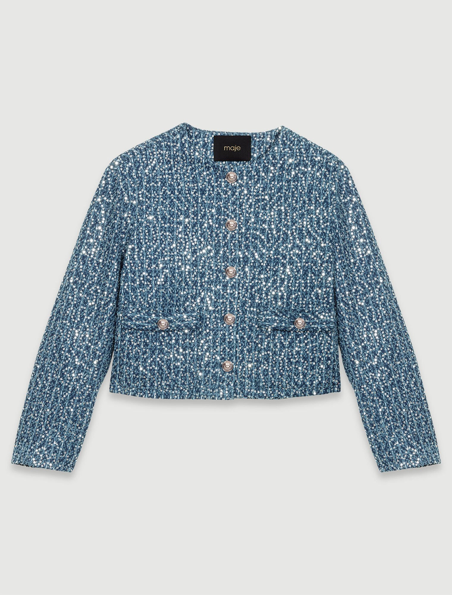 Tweed-Jacke mit Pailletten