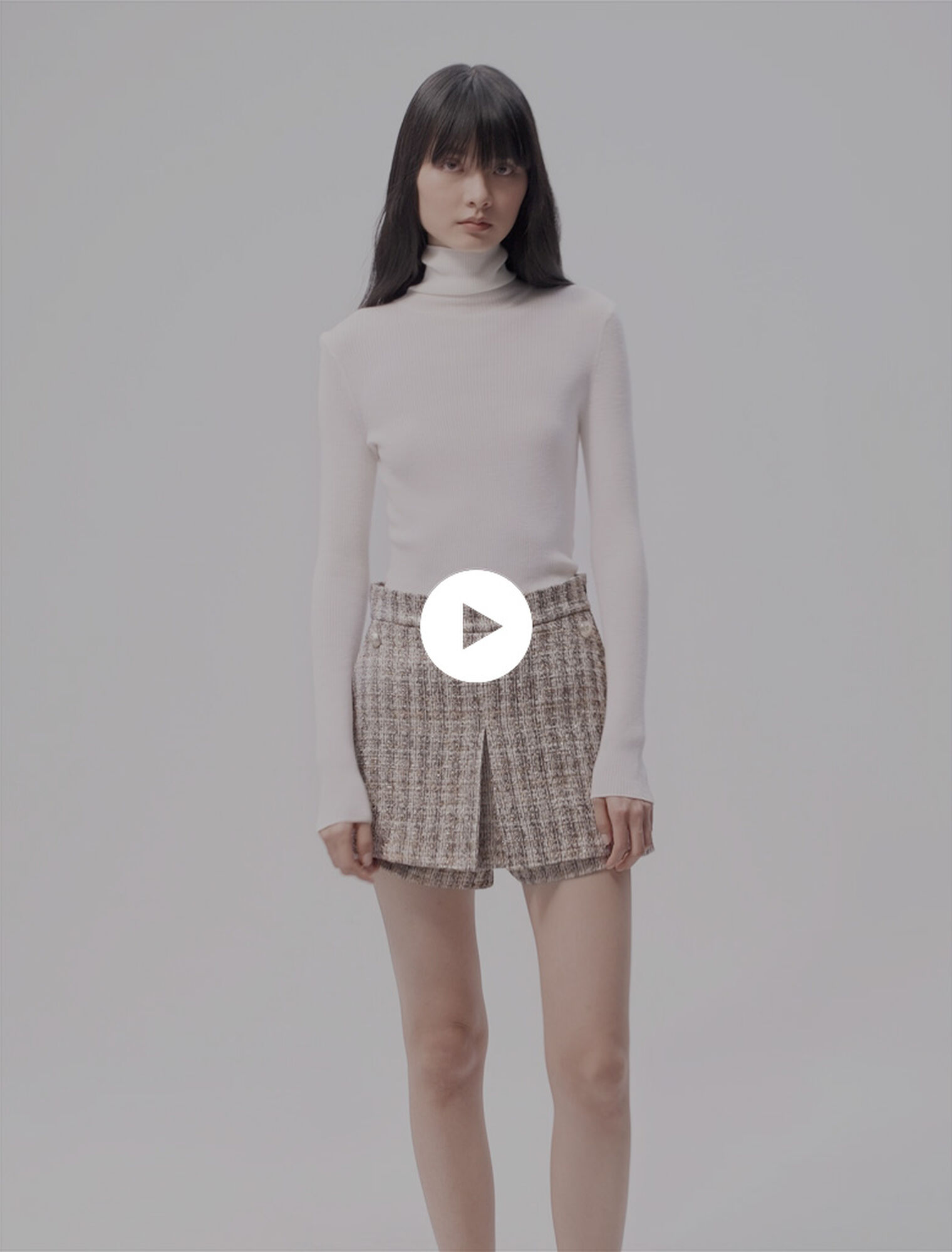 Trompe-l'Oeil-Shorts aus Tweed