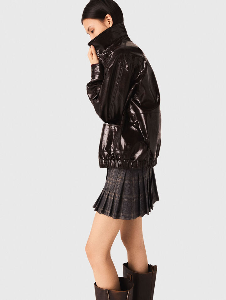 Jacke aus Kunstleder in Craquelé-Optik