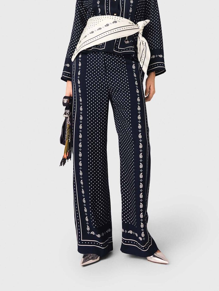 Gemusterte flie&szlig;ende Hose