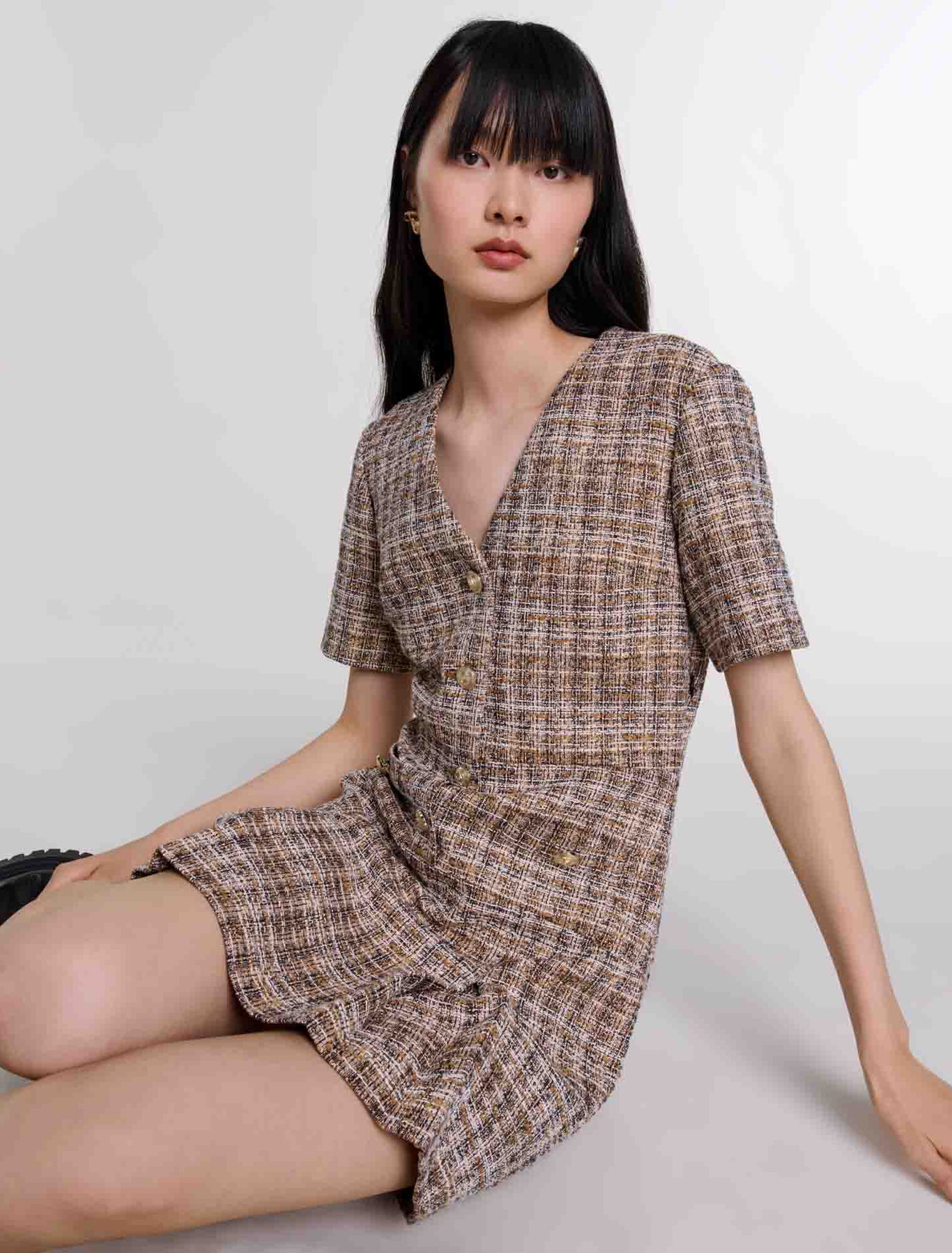 Kurzes Kleid aus Tweed