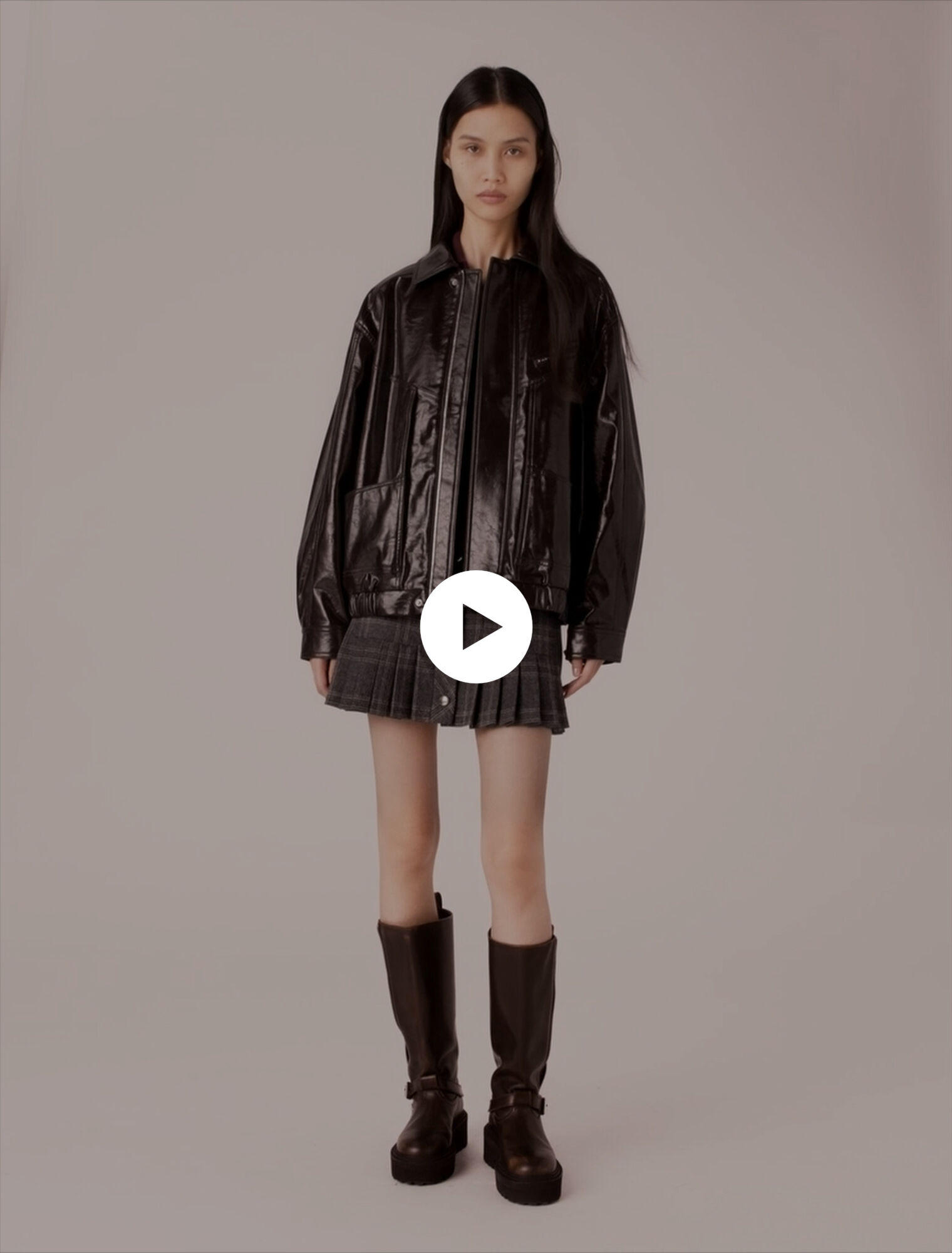 Jacke aus Kunstleder in Craquelé-Optik