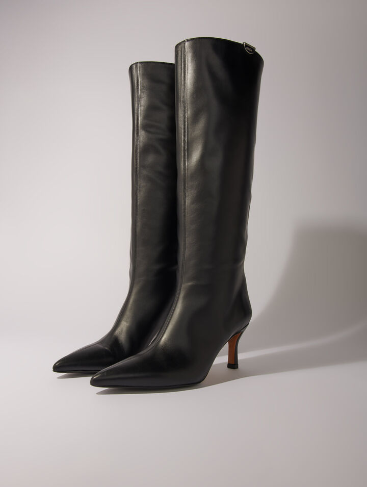 Spitze Lederstiefeletten