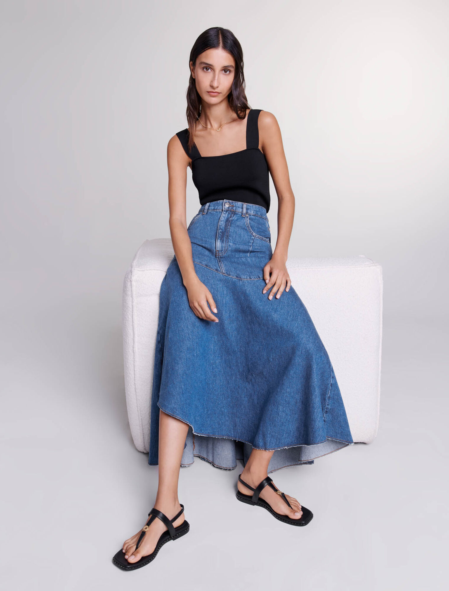 Asymmetrischer Jeansrock