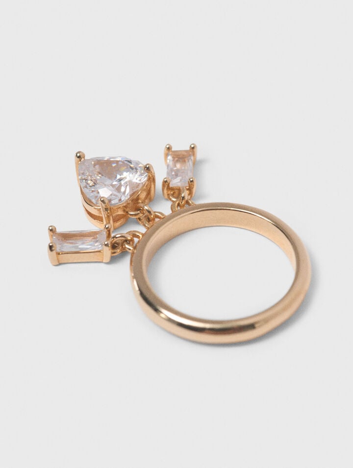 Goldfarbener Ring mit Strass