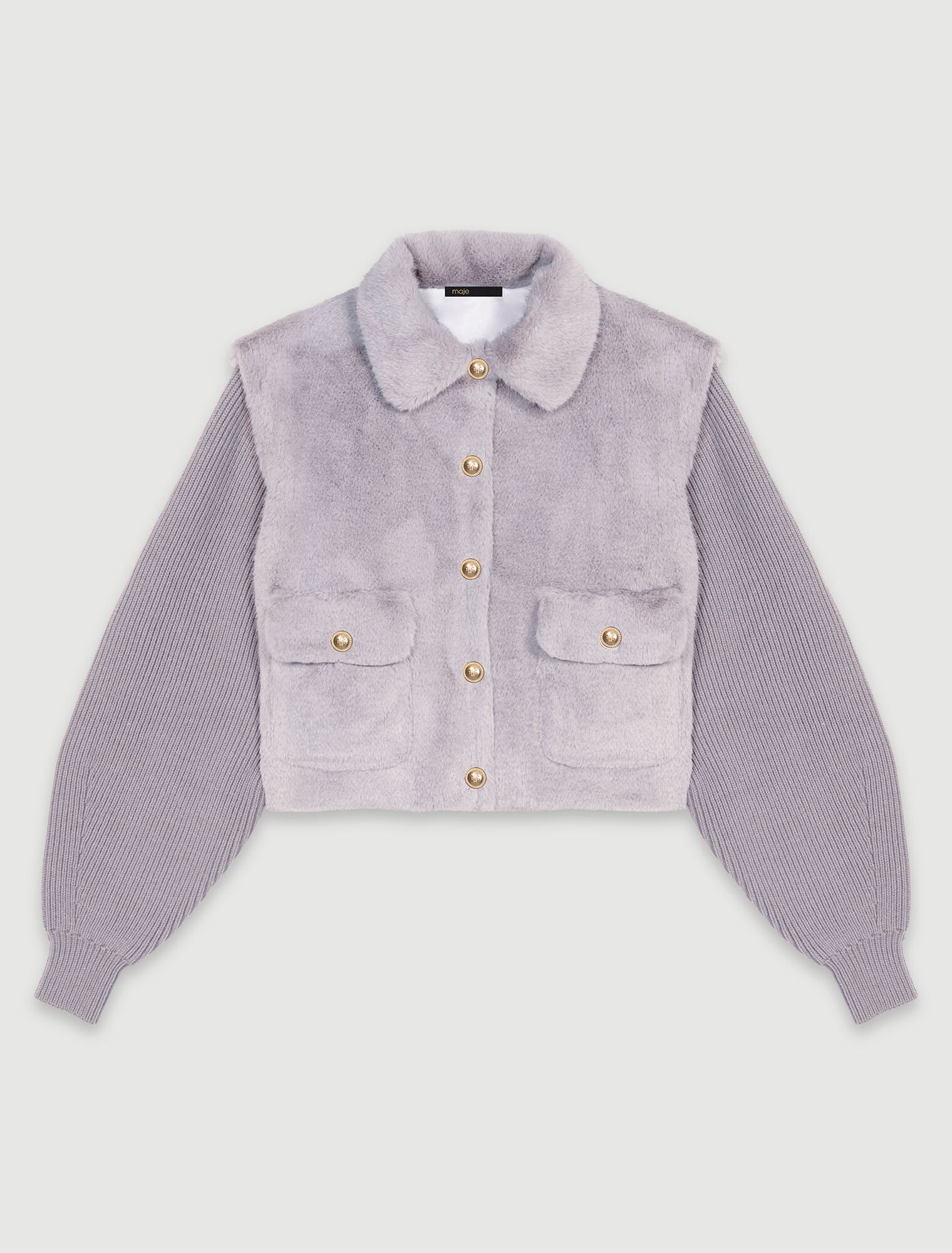 Kunstfelljacke aus Bi-Material