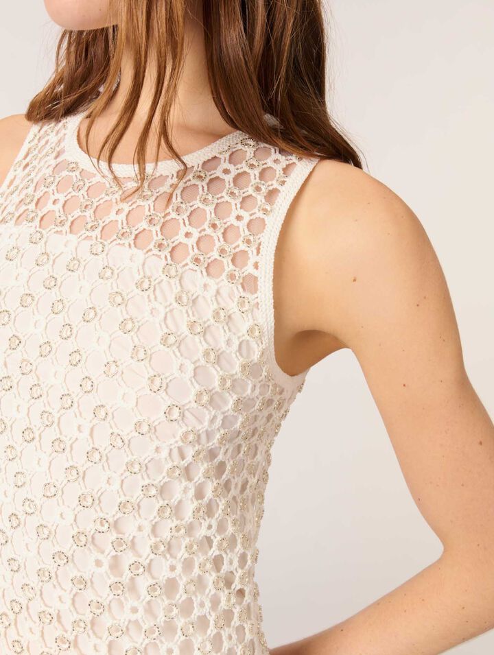Langes Kleid aus Guipure-Spitze