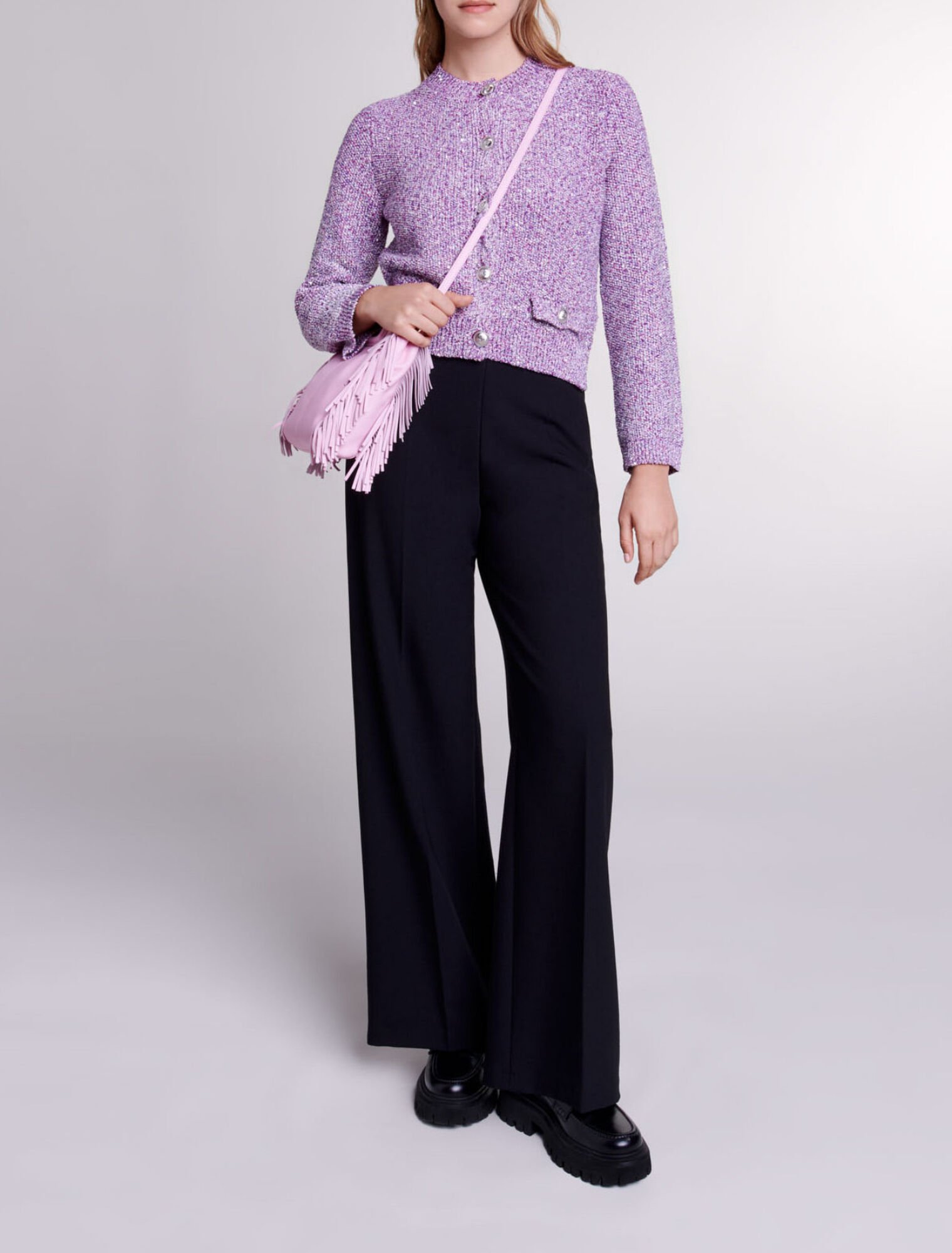 Strick-Cardigan mit Pailletten