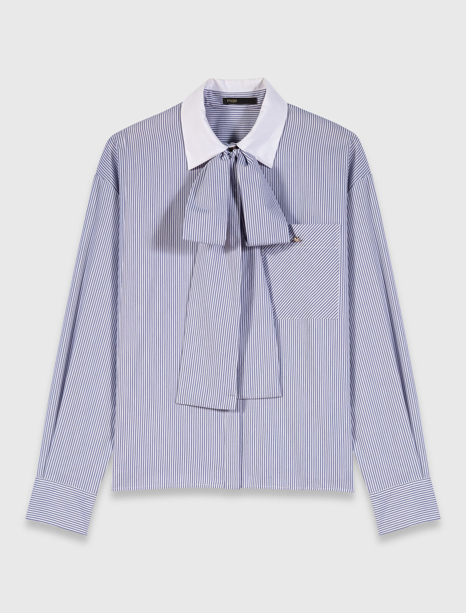 Gestreifte Bluse mit Lavallière-Kragen