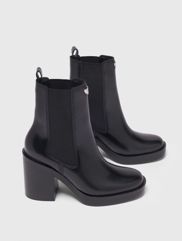 Leder-Chelsea-Boot mit Absatz