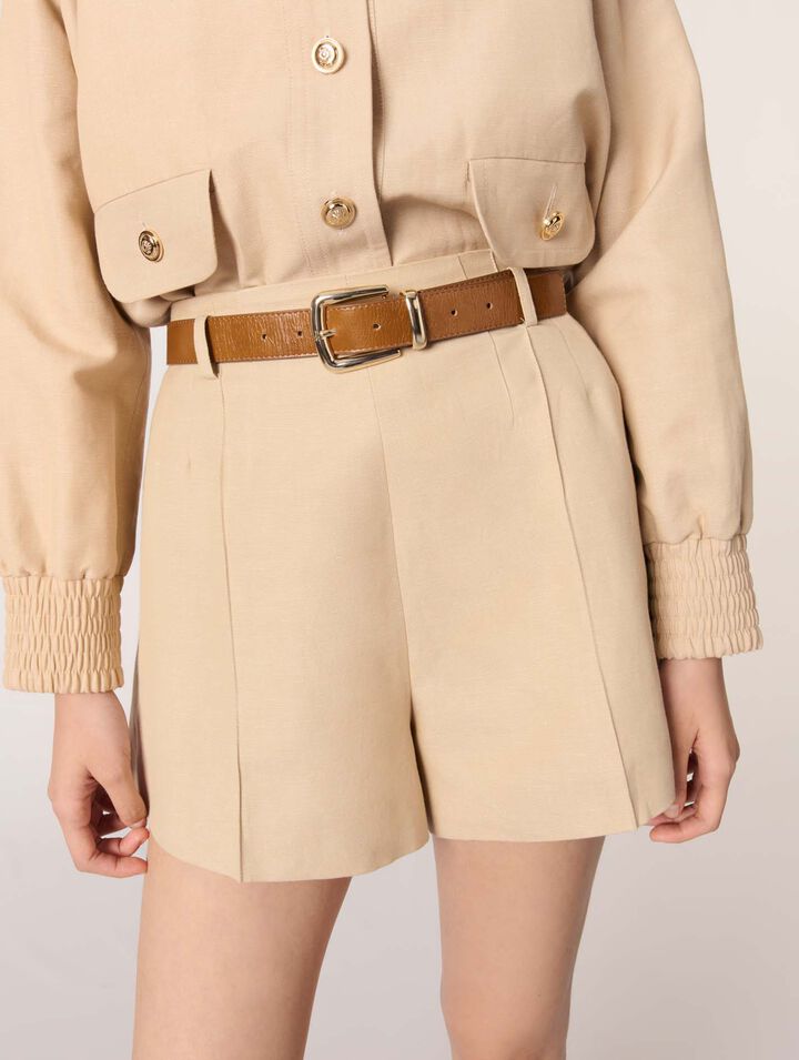 Shorts aus Leinen und Baumwolle