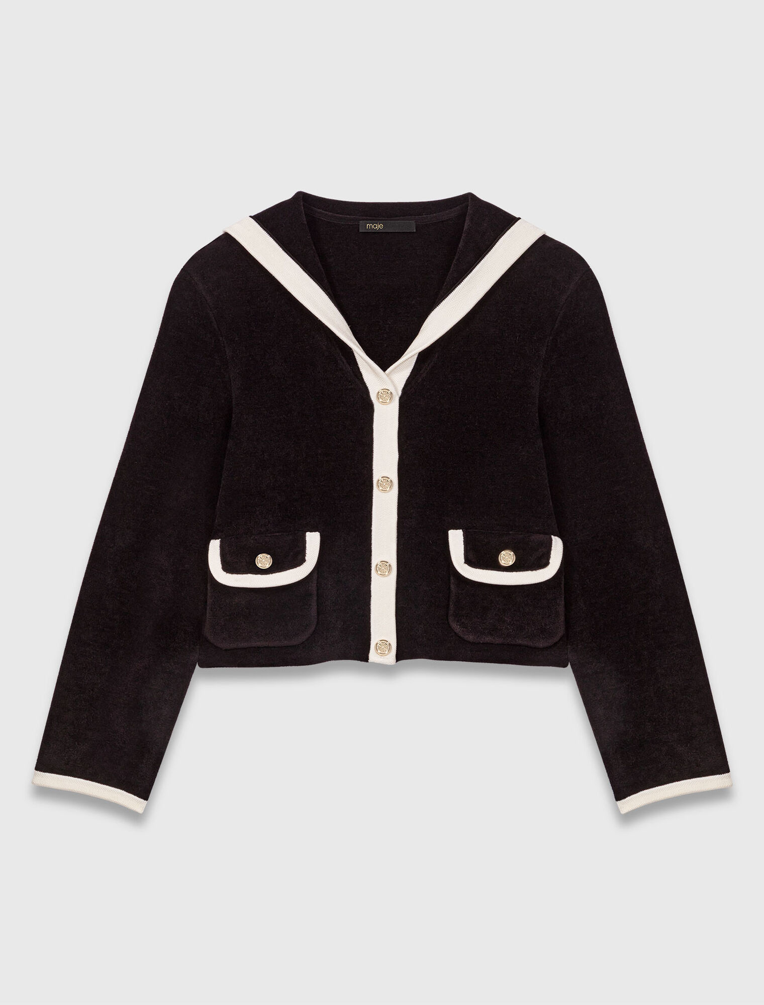 Cardigan in Samt-Optik