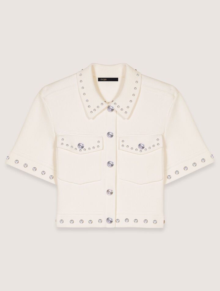 Kurzer Cardigan mit Nieten