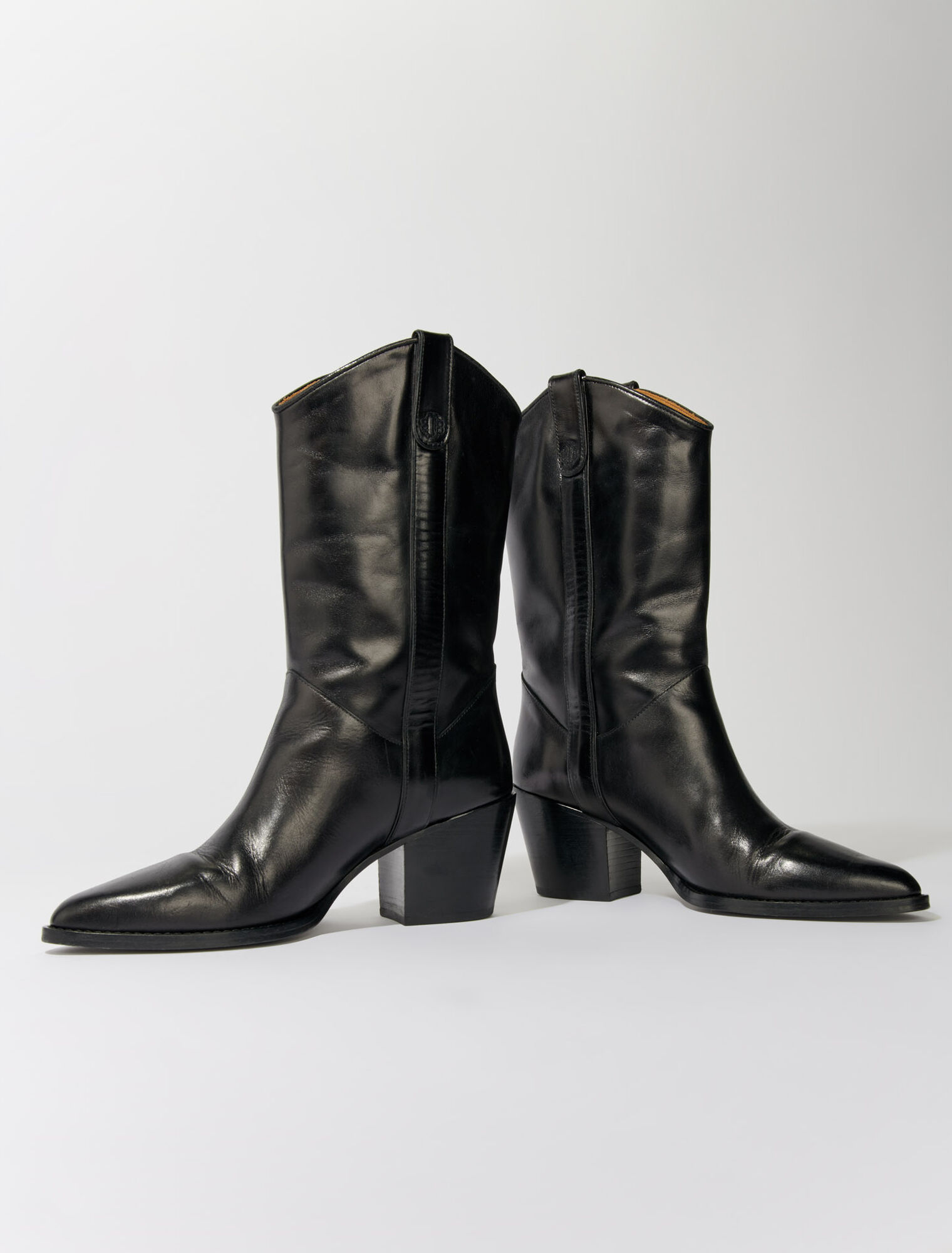 Lederstiefel mit Absatz