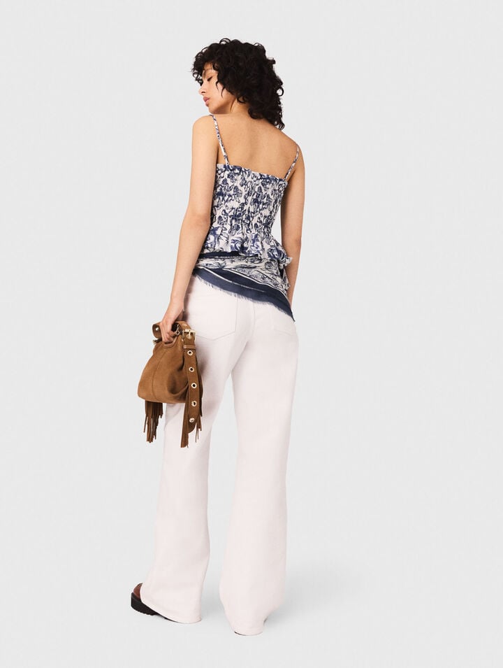 Gesmoktes bedrucktes Top