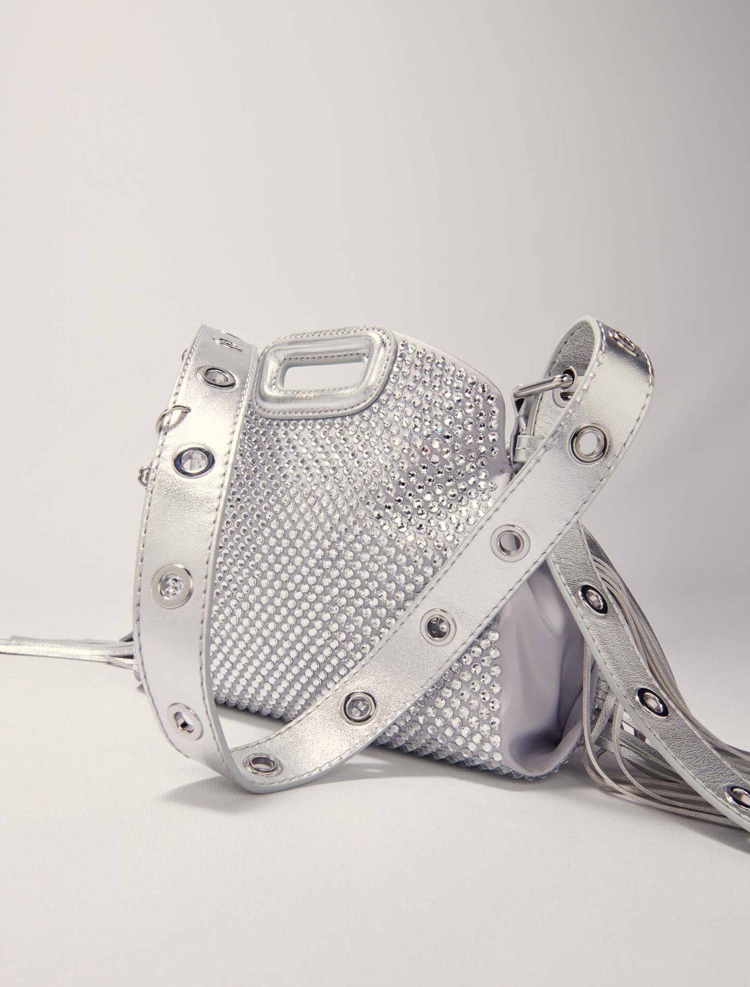 Tasche Miss M Mini Metall, Strass