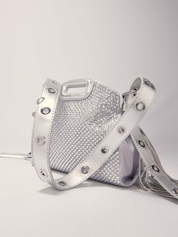 Tasche Miss M Mini Metall, Strass