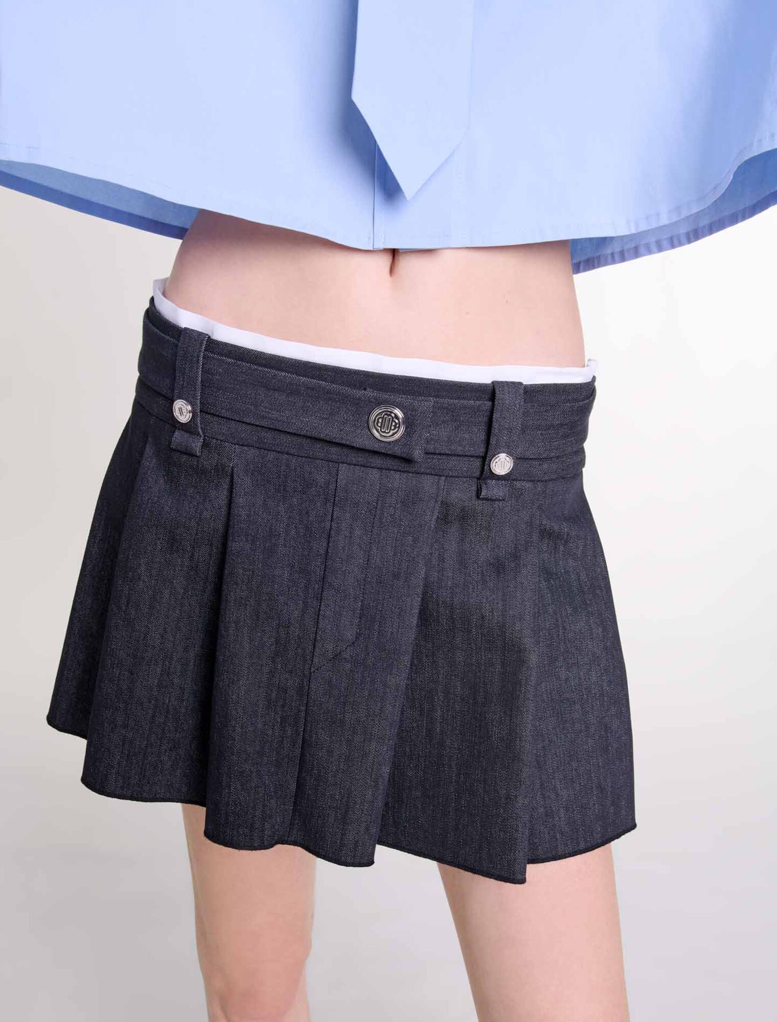 Schwarzer Minirock mit Jeans-Optik