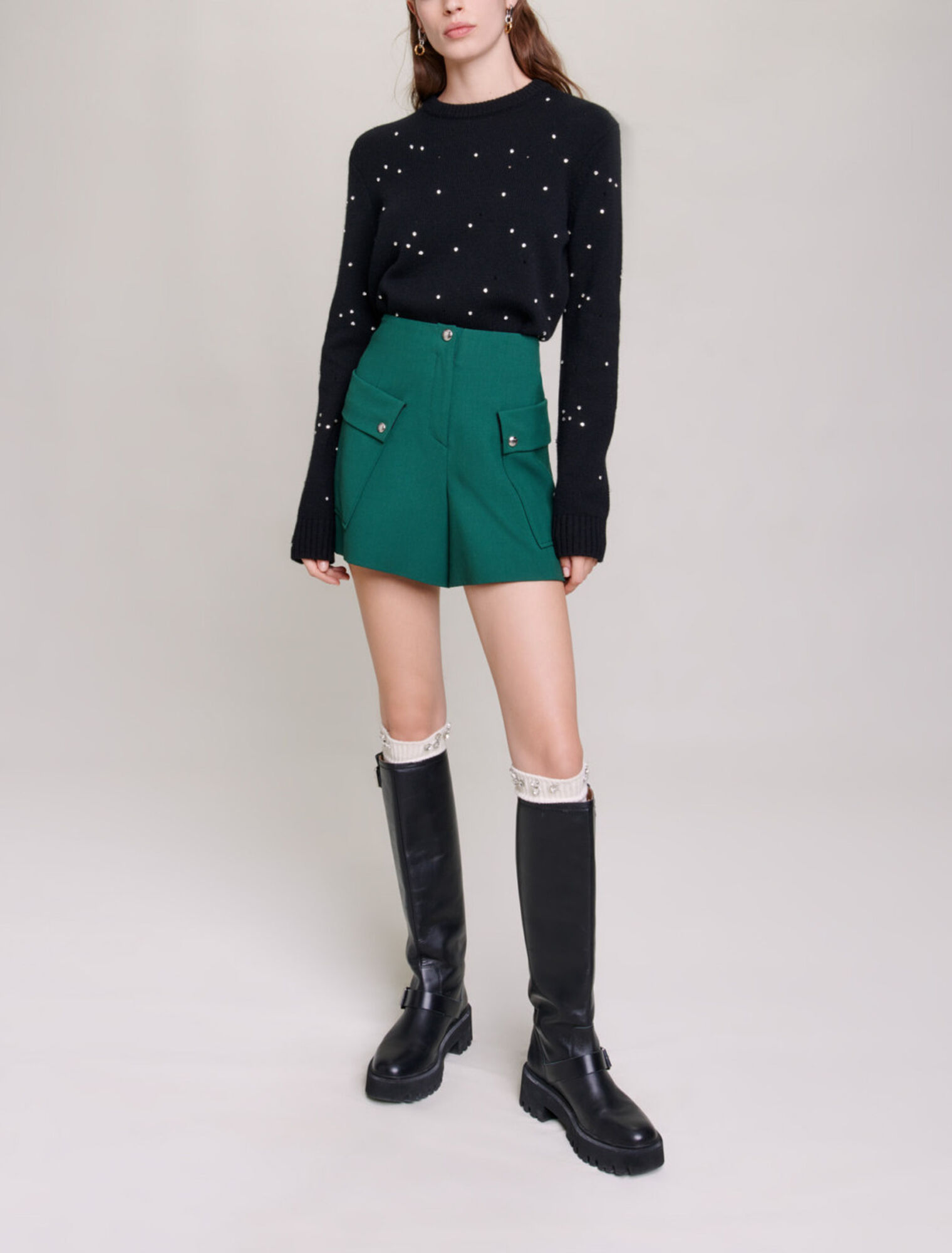 Strukturierte Shorts mit Taschen