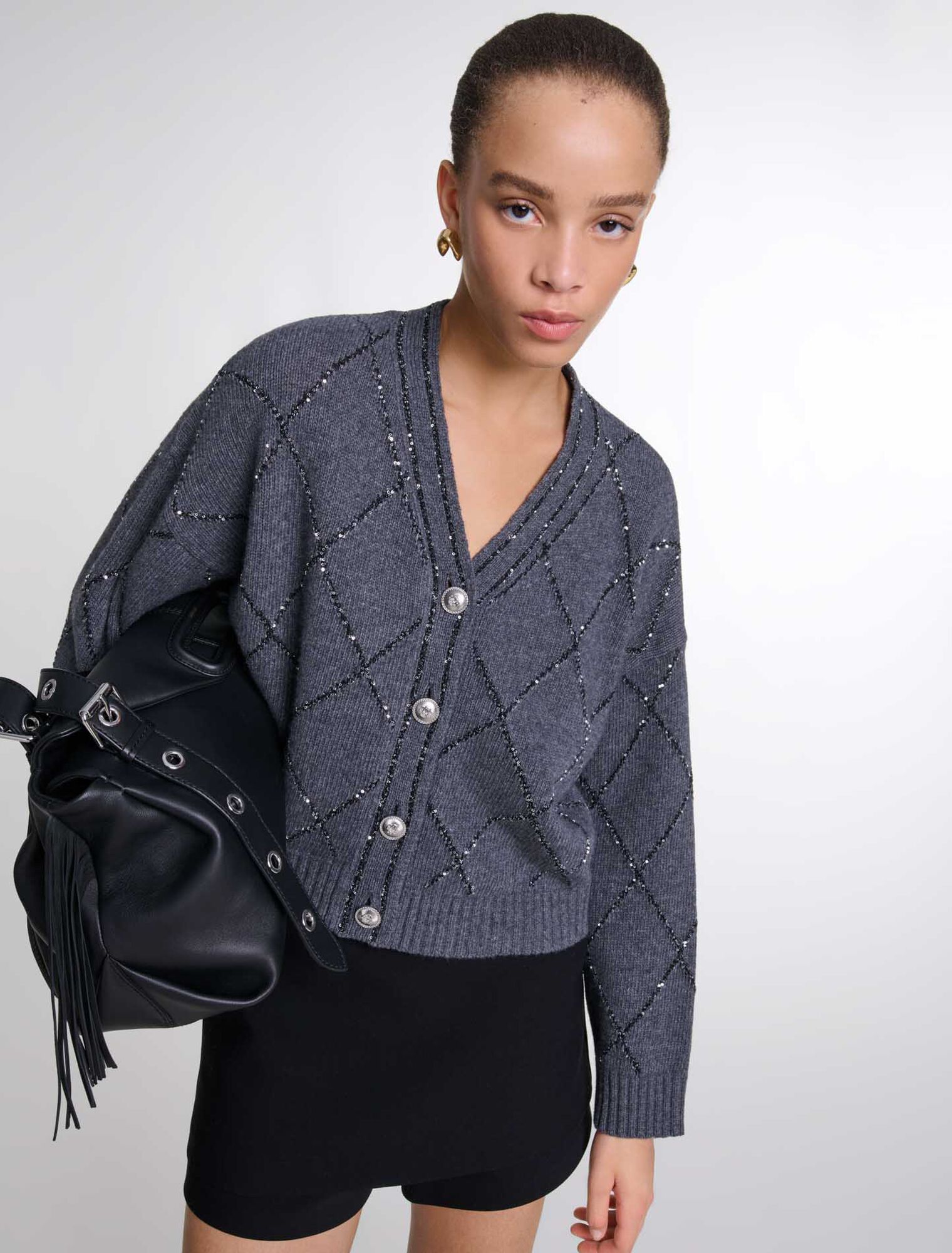 Strickjacke mit Pailletten