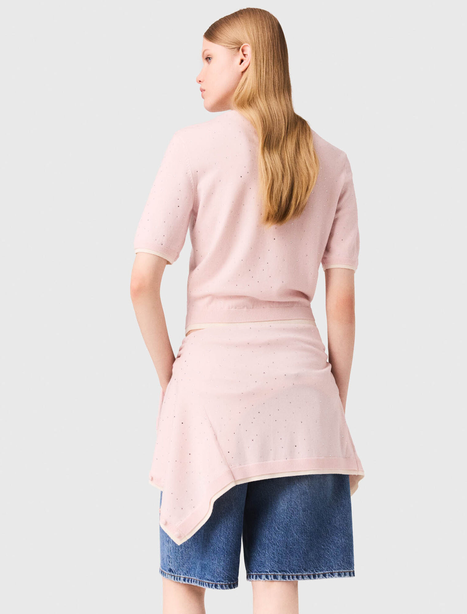 Kurzärmeliger Pullover 100% Wolle