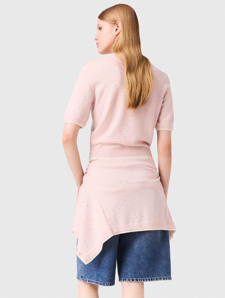 Kurzarm-Pullover aus 100% Wolle