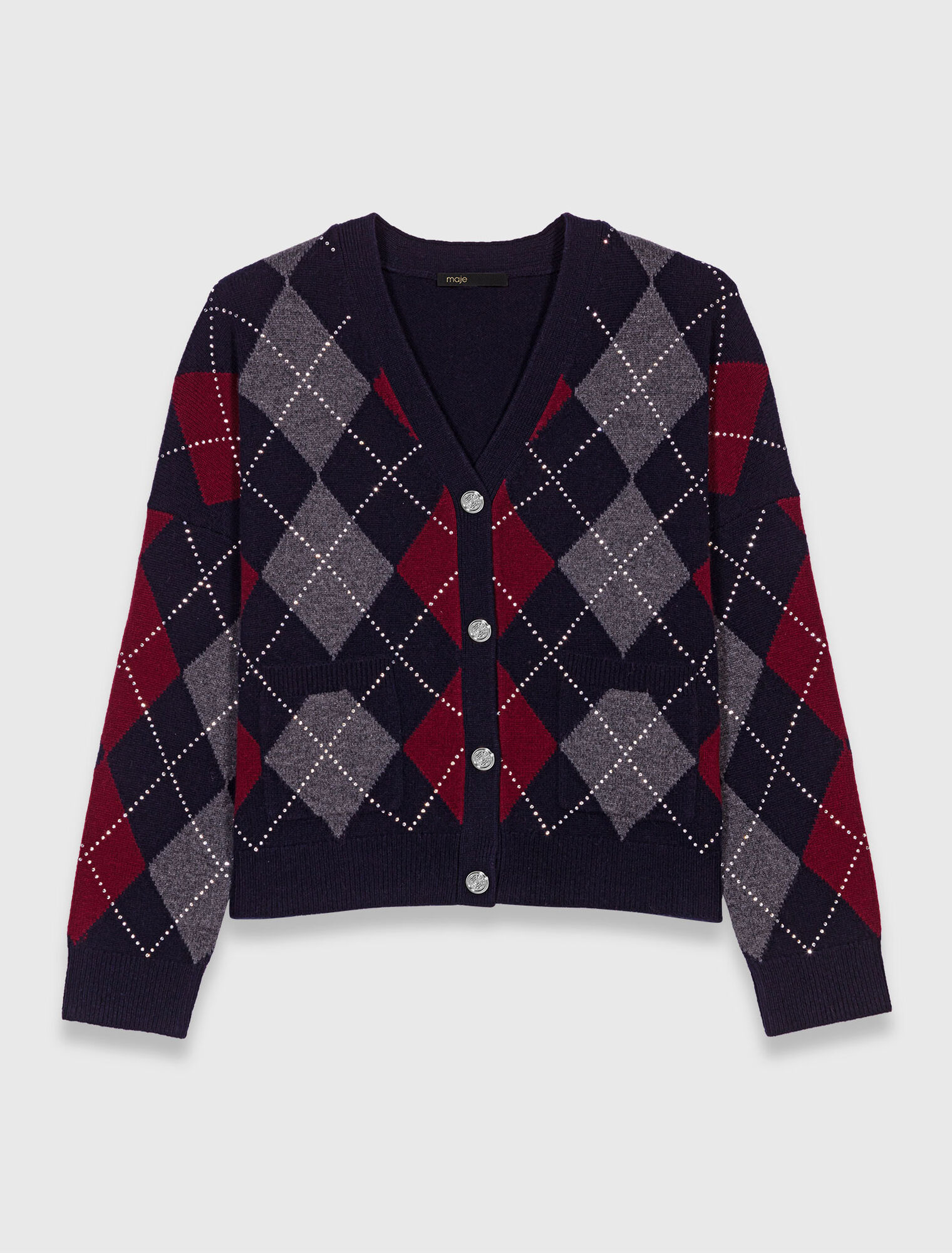 Kurzer Cardigan mit Argyle-Muster