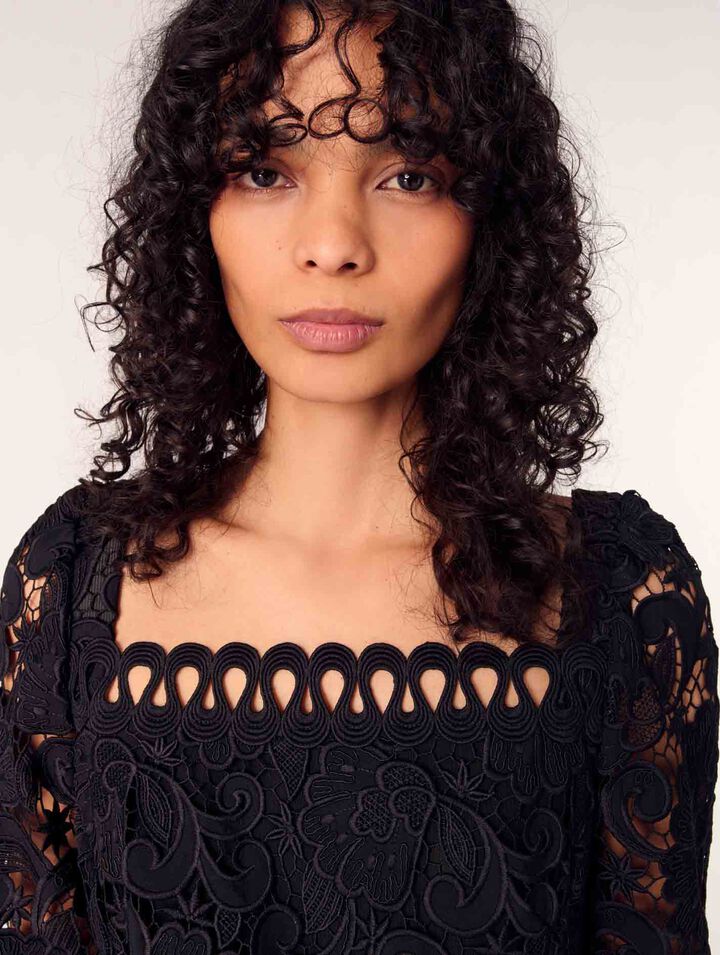 Kurzes Gipüre-Kleid