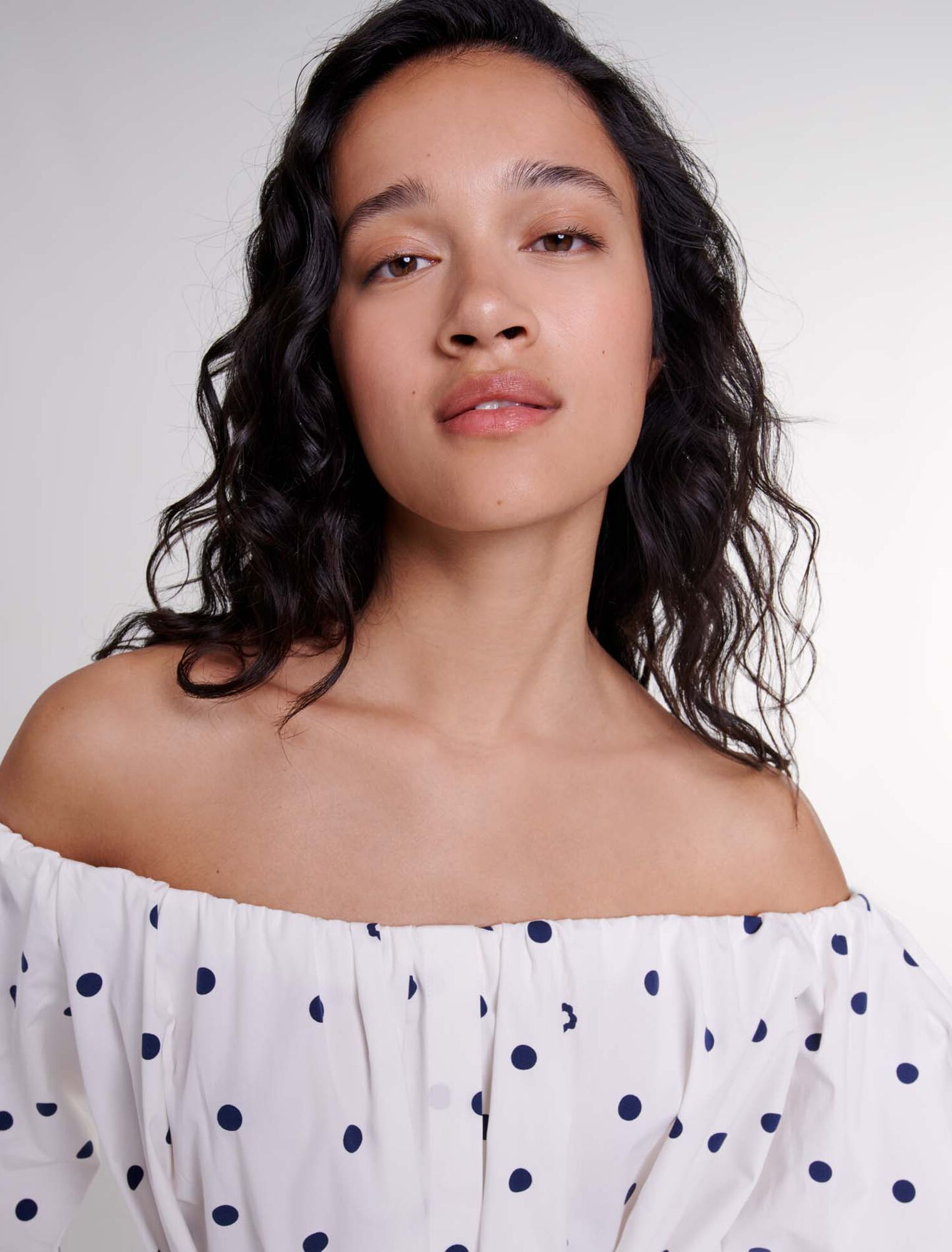 Hemdkleid mit Bardot-Kragen 