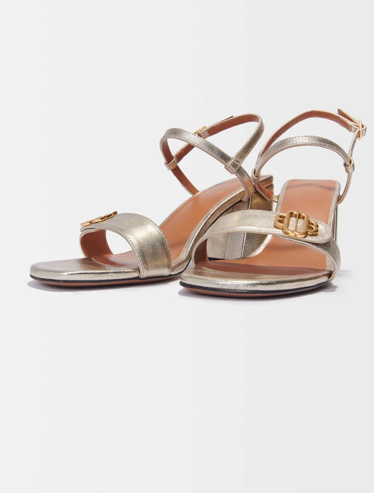 Sandalen aus metallisiertem Leder