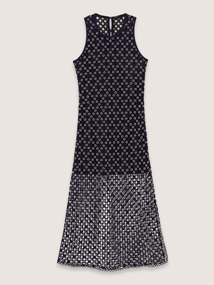 Langes Kleid aus Guipure-Spitze