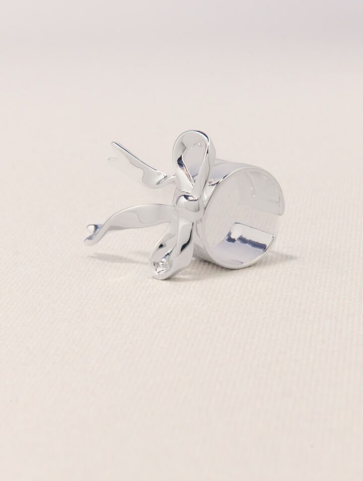 Offener Ring mit Schleife, silber