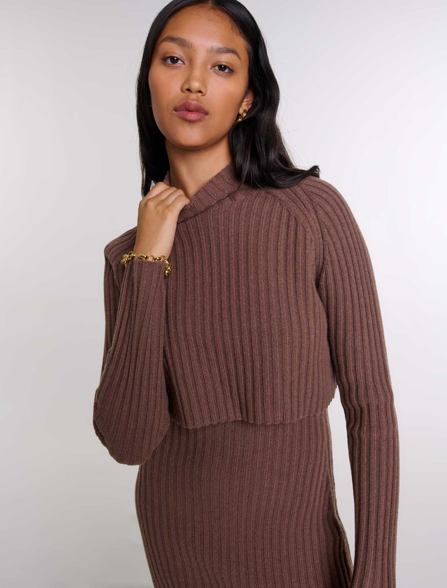 Langes 2-in-1 Kleid aus Wolle