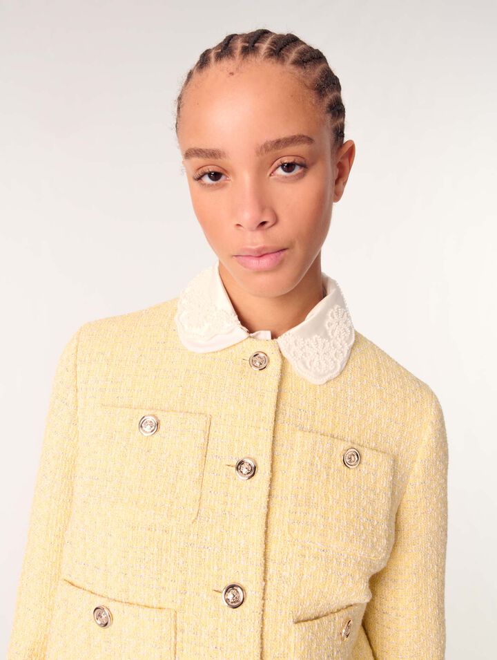 Kurze Tweed-Jacke mit Lurex