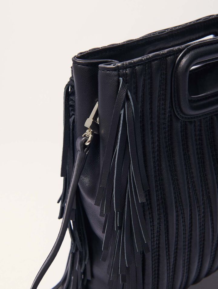 Tasche M aus gestepptem Leder
