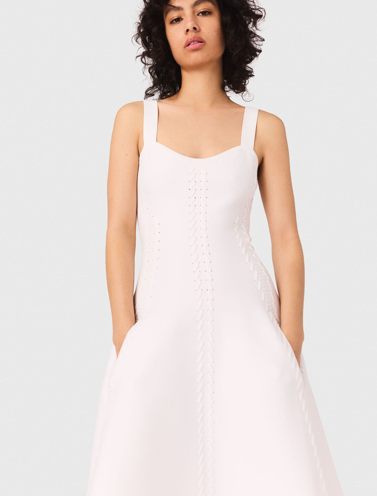 Langes Babydoll-Strickkleid