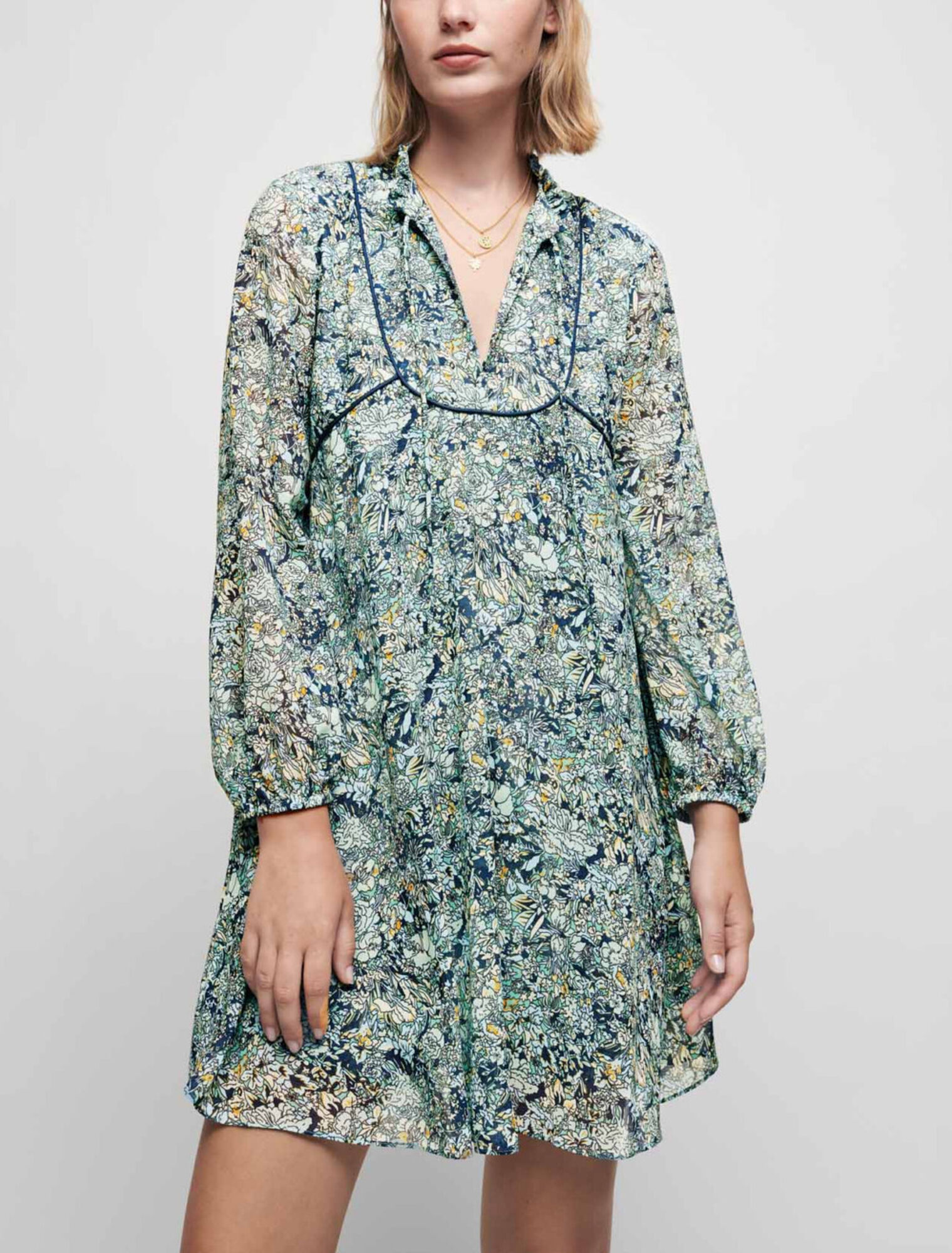Kleid aus bedrucktem Chiffon