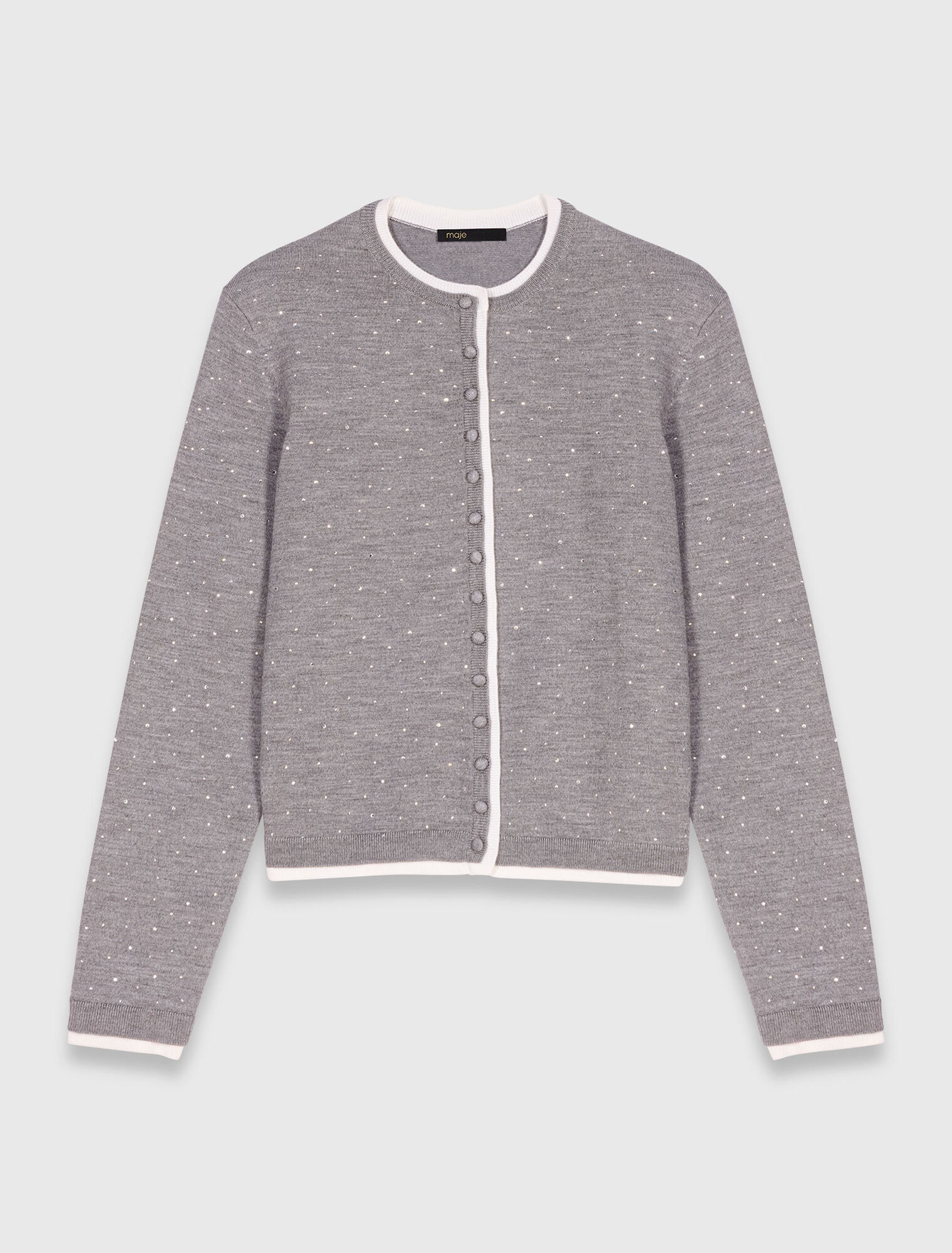 Cardigan aus 100% Wolle mit Strass